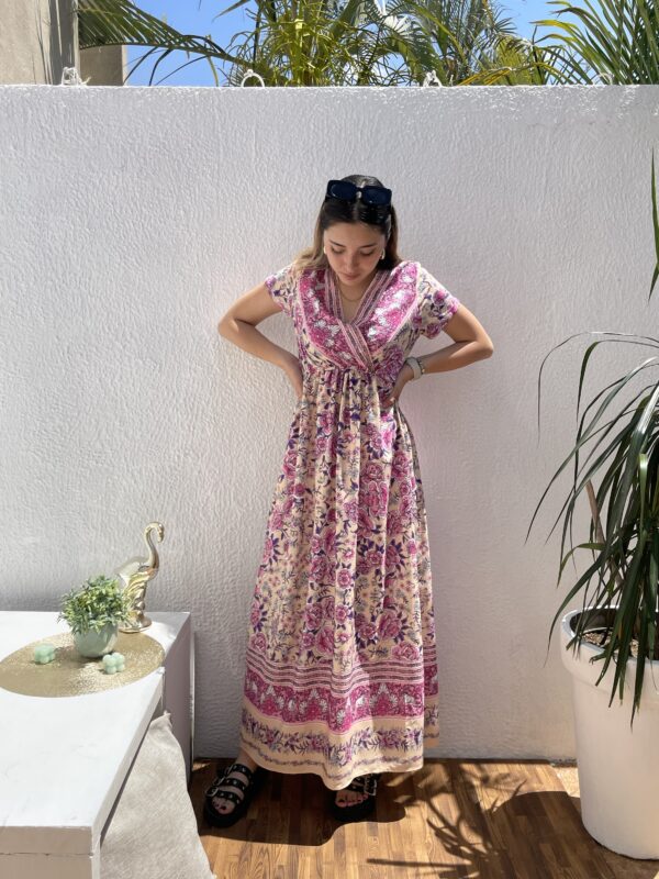 Vestido Floral Print Rosa - Imagen 2