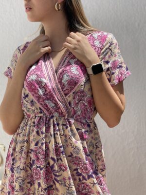 Vestido Floral Print Rosa