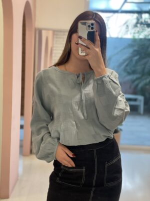 Blusa Azul Algodón