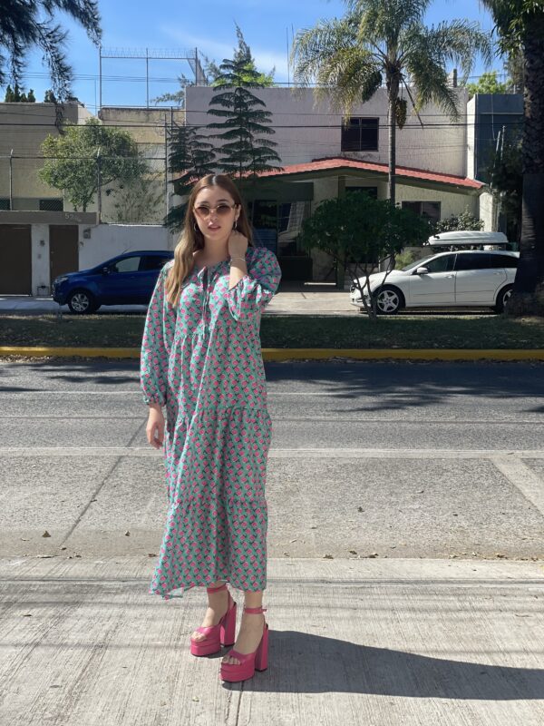 Vestido Tunica Print Rosas - Imagen 4