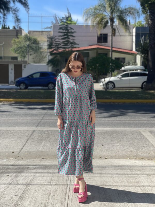 Vestido Tunica Print Rosas - Imagen 3
