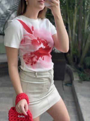 Blusa Blanca Canale Print Flor