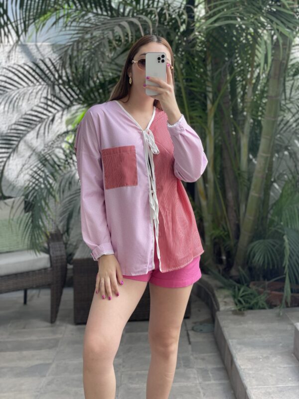 Blusa Bicolor Lineas - Imagen 3