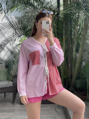 Blusa Bicolor Lineas