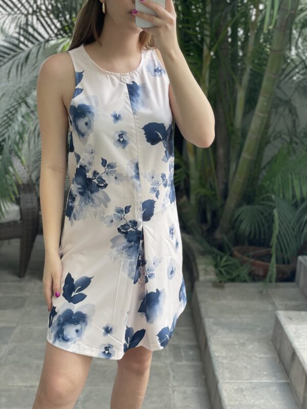 Vestido Corto Cream & Blue - Imagen 3