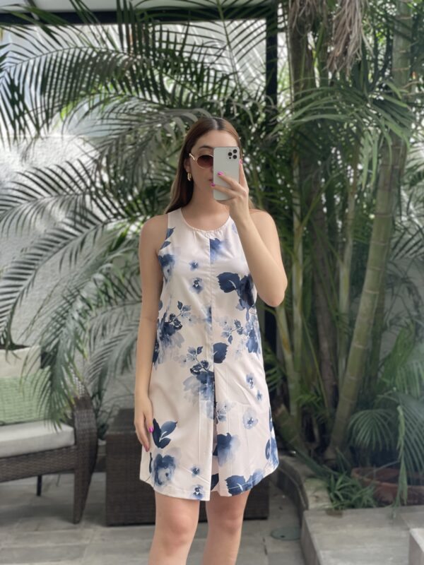 Vestido Corto Cream & Blue - Imagen 2