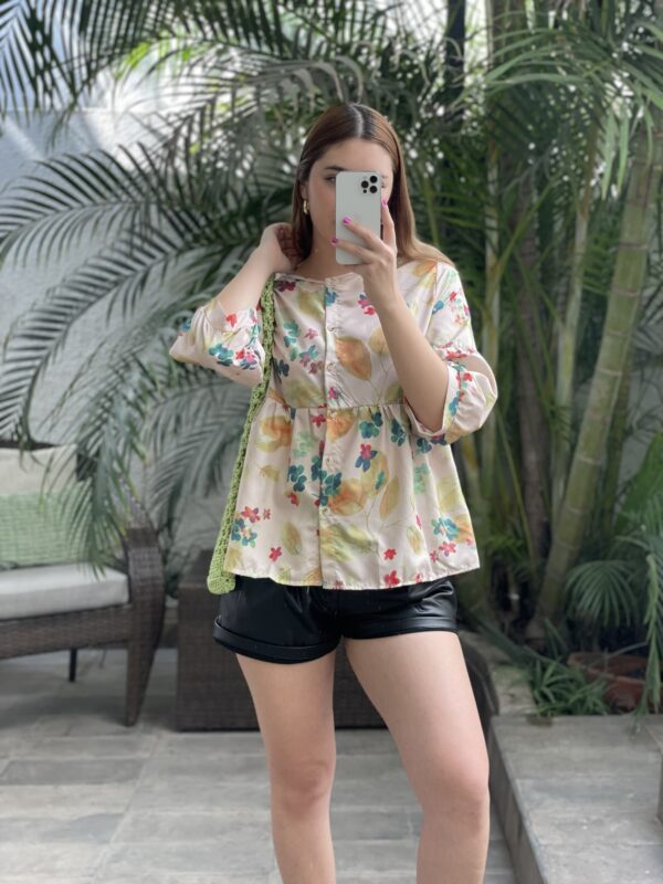 Blusa Peplum Print Floral - Imagen 3