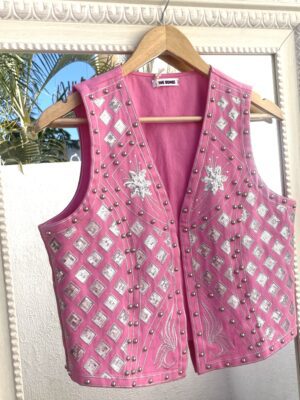 Chaleco Boho Rosa