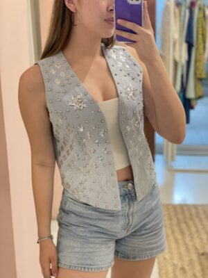 Chaleco Boho Baby Blue