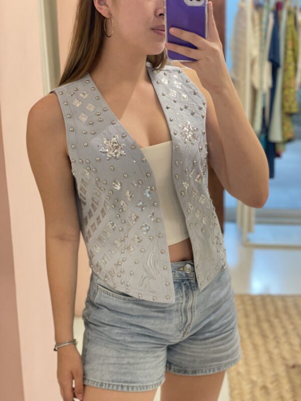 Chaleco Boho Baby Blue