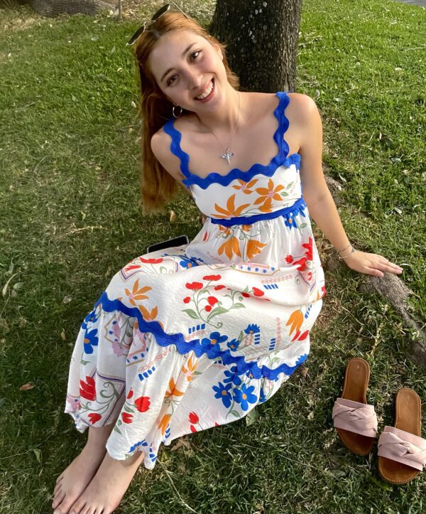 Vestido Print Boho Electric blue