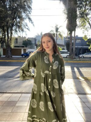 Vestido Verde Floral Print