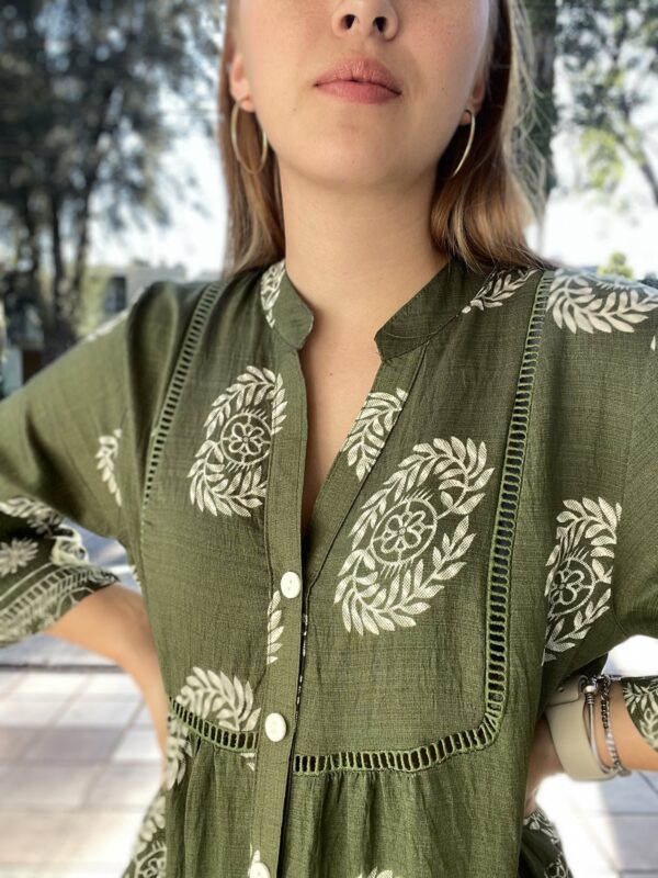Vestido Verde Floral Print - Imagen 3