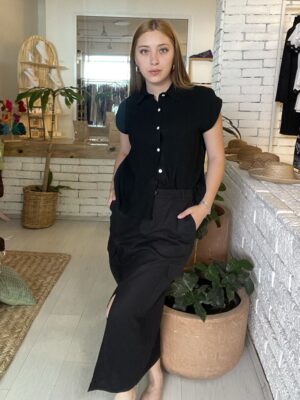 Blusa Negra Lino
