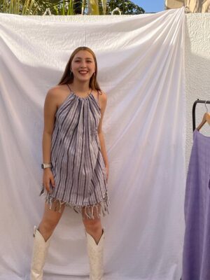 Vestido Lila Corto de Telar