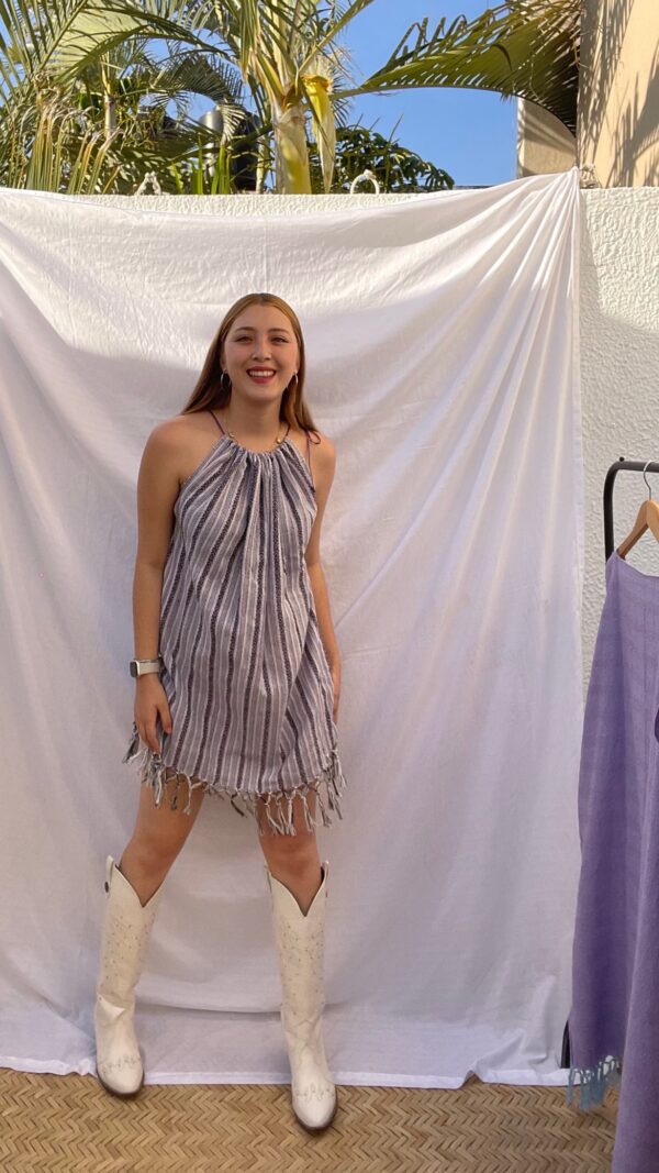 Vestido Lila Corto de Telar