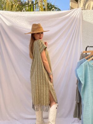 Vestido Artesanal Verde Olivo