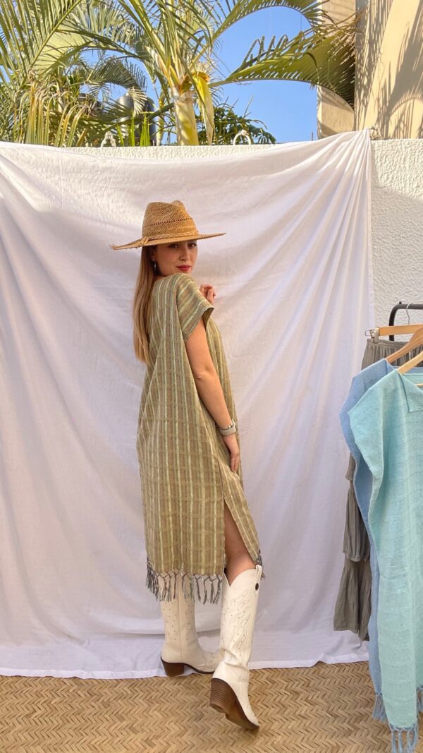 Vestido Artesanal Verde Olivo