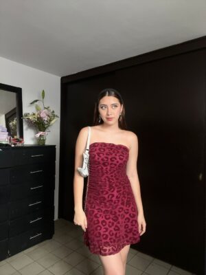 Vestido Animal Print Vino