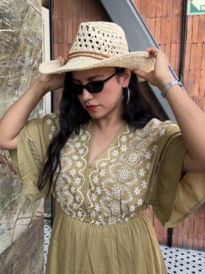 Vestido Oliva Bordado