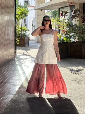 Pantalon Rosa Acampanado