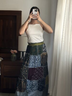 Falda Patchwork Tonos Verdes y Azules
