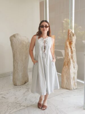 Vestido Baby Blue Midi de Líneas