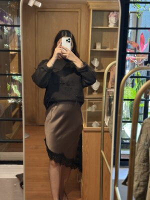 Falda Asimetrica Cafe